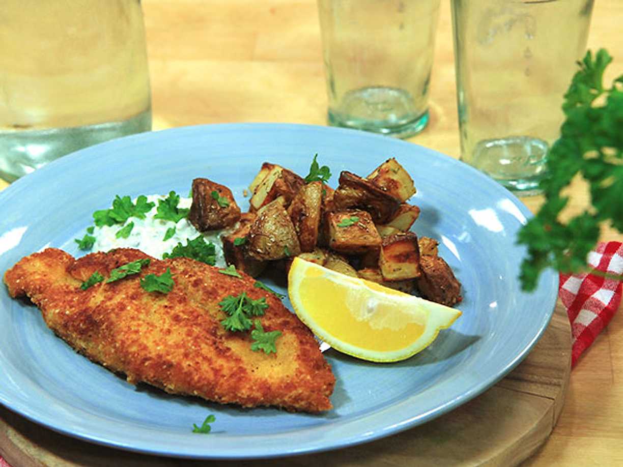 Frasig Kycklingschnitzel Med Kapris Och Citrons S K Ket Se