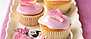 Muffins med rosor och glasyr