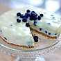 Blueberry and white chocolate cheesecake