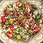 Ceviche-sallad med het dressing