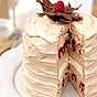 Chocolate vanilla raspberry cake
