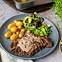 Enjoy Grillad entrecôte med enkel grönpepparsås och dressad sallad