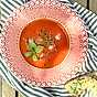 Gazpacho med vitlöksbröd