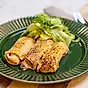 Gratinerad crêpe med svampstuvningg