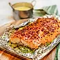 Grillad laxsida med hollandaisesås