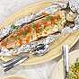 Grillad röding med tillbehör