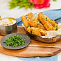Grilloumi fries med citron- och vitlöksdipp