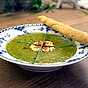 Grön soppa med pepparrotsgrädde