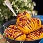 Hasselbackspotatis med bacon