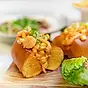 Heta shrimp rolls med majs