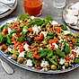 Hirsmixsallad med medelhavssmaker