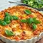 Italiensk paj med tomat och mozzarella