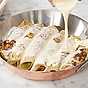 Kantarellcrêpes med parmesan och spetskål