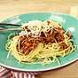 Köttfärssås och spaghetti