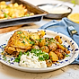 Kyckling och potatis i ugn med krämig sås
