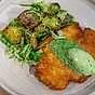 Kycklingschnitzel med sardell- och örtsmör