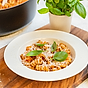 Pasta bolognese med kikärtor och aubergine