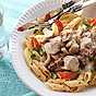 Pasta med kyckling och soltorkade tomater