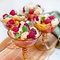 Peach melba i glas