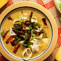 Potatis- och purjolökssoppa med pancetta