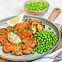 Schnitzel med citron- och vitlökssmör samt rosmarinpotatis