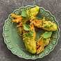 Tempurafriterade zucchiniblommor ny