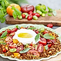 Toskansk tomatsallad med vispad ricotta och pangrattato
