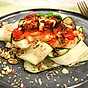 ugnsrostad torsk med fetaost och zucchinisallad