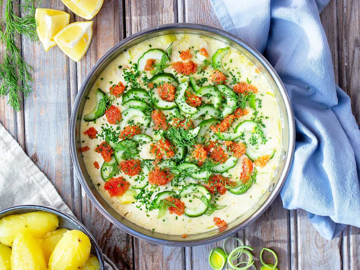 Enkel och lyxig fiskpanna med citronsås