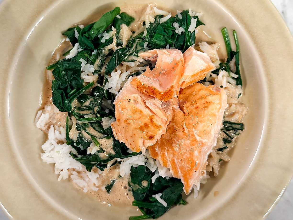 Bakad lax med sakesås