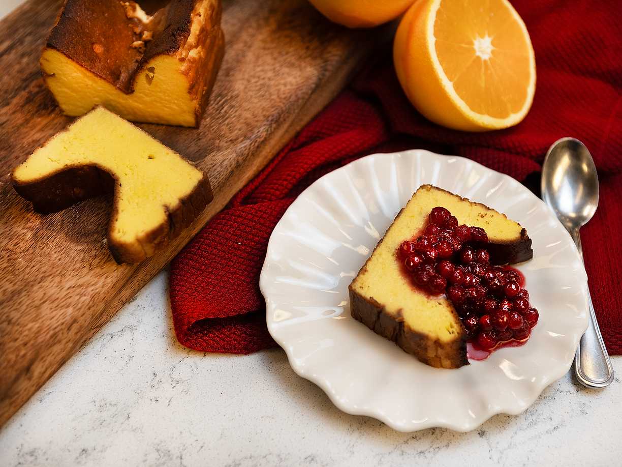 Baskisk cheesecake med saffran och apelsin