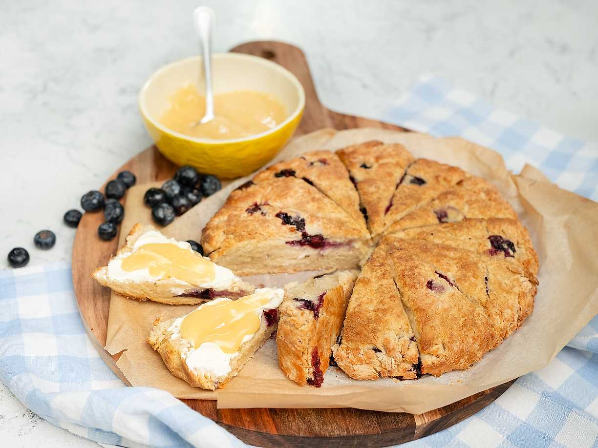 Blåbärsscones med vispad lemon curd