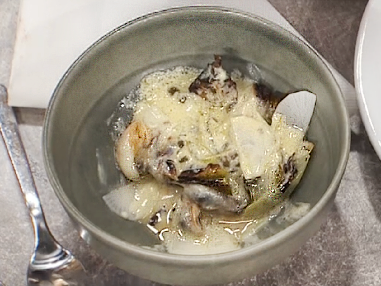 Blåmussla med spetskål