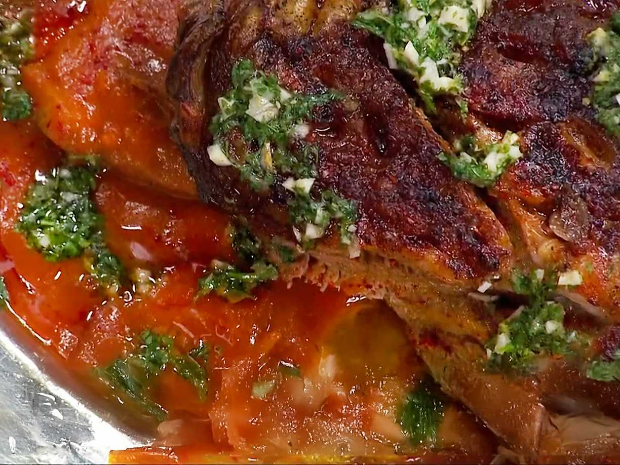 Bräserad lammbog i ugn