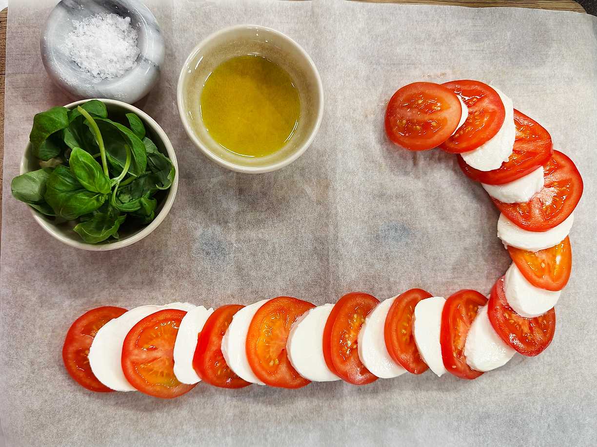 Caprese som polkakäpp