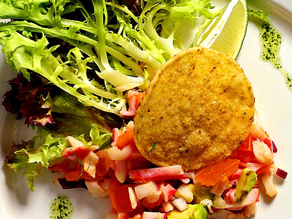 Ceviche av crabfish med avokado, papaya och lime Köket.se