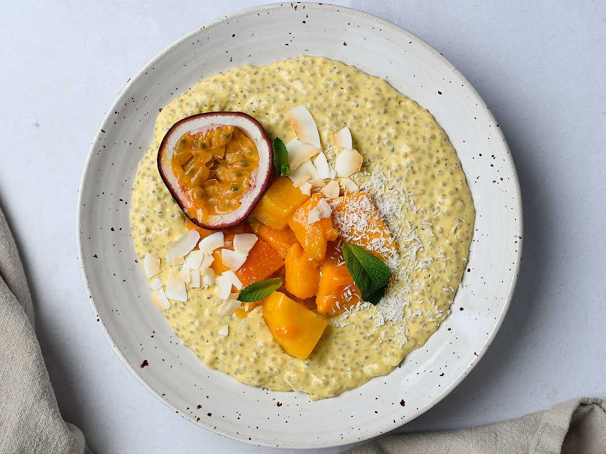 Chiapudding med smak av mango