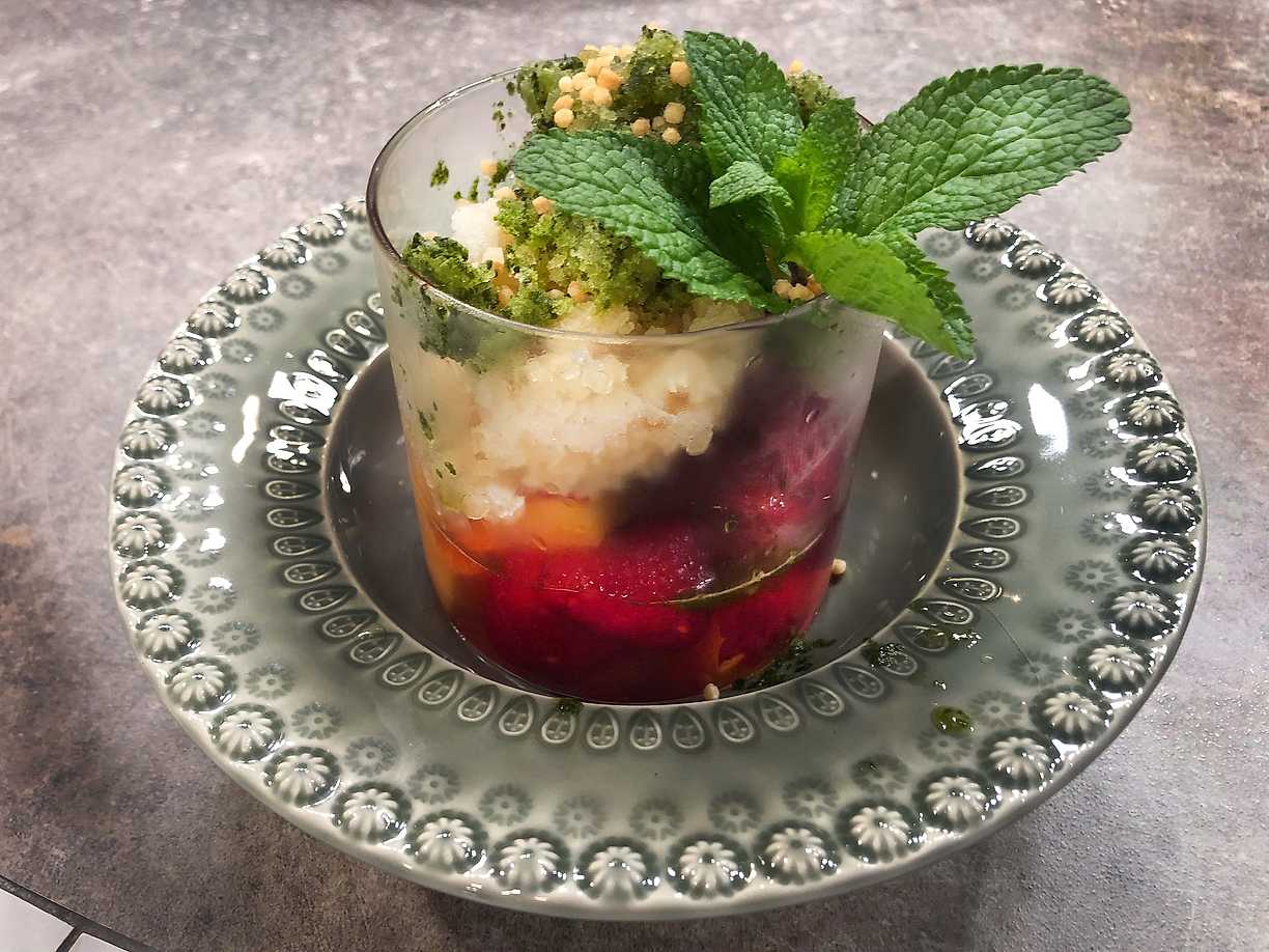 Citrusmarinerad persika