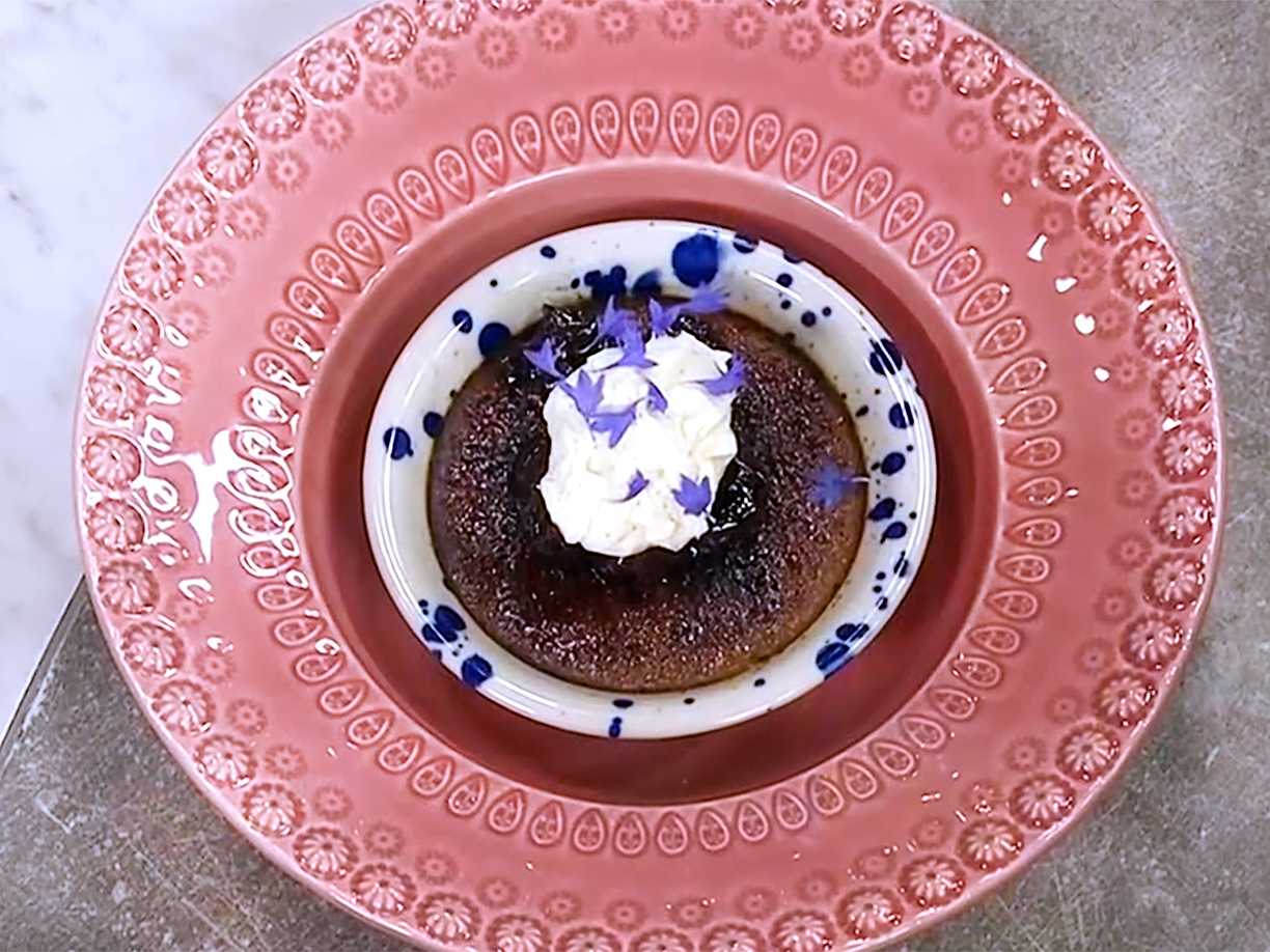 Crème brûlée med mörk choklad