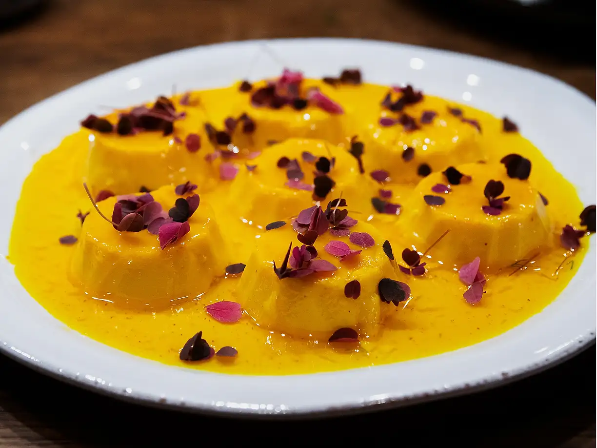 Crème caramel med saffran