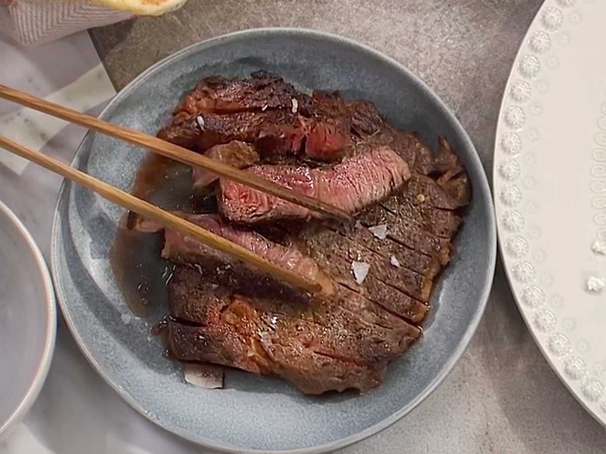 Entrecôte med rostade rotfrukter