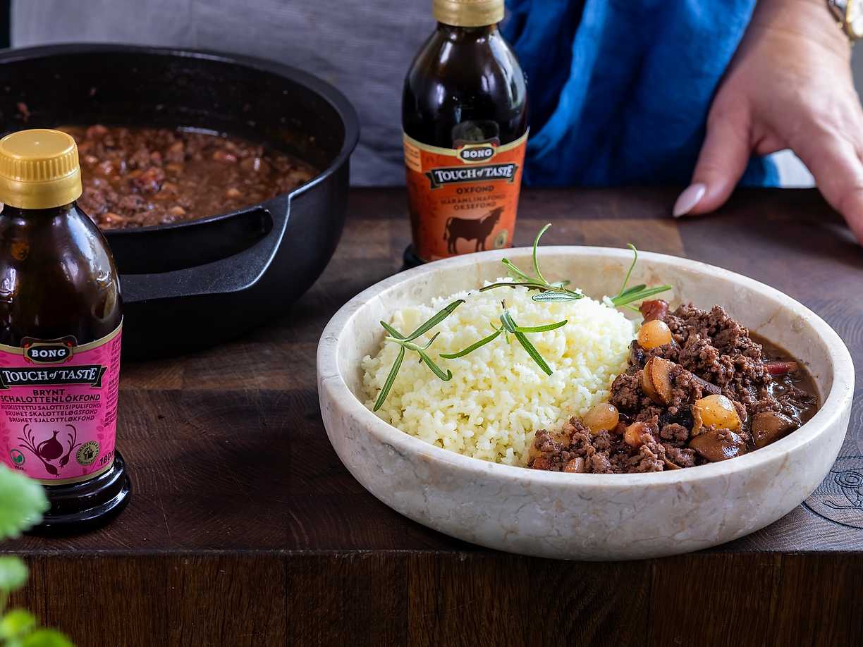 Falsk Boeuf Bourguignon med högrevsfärs