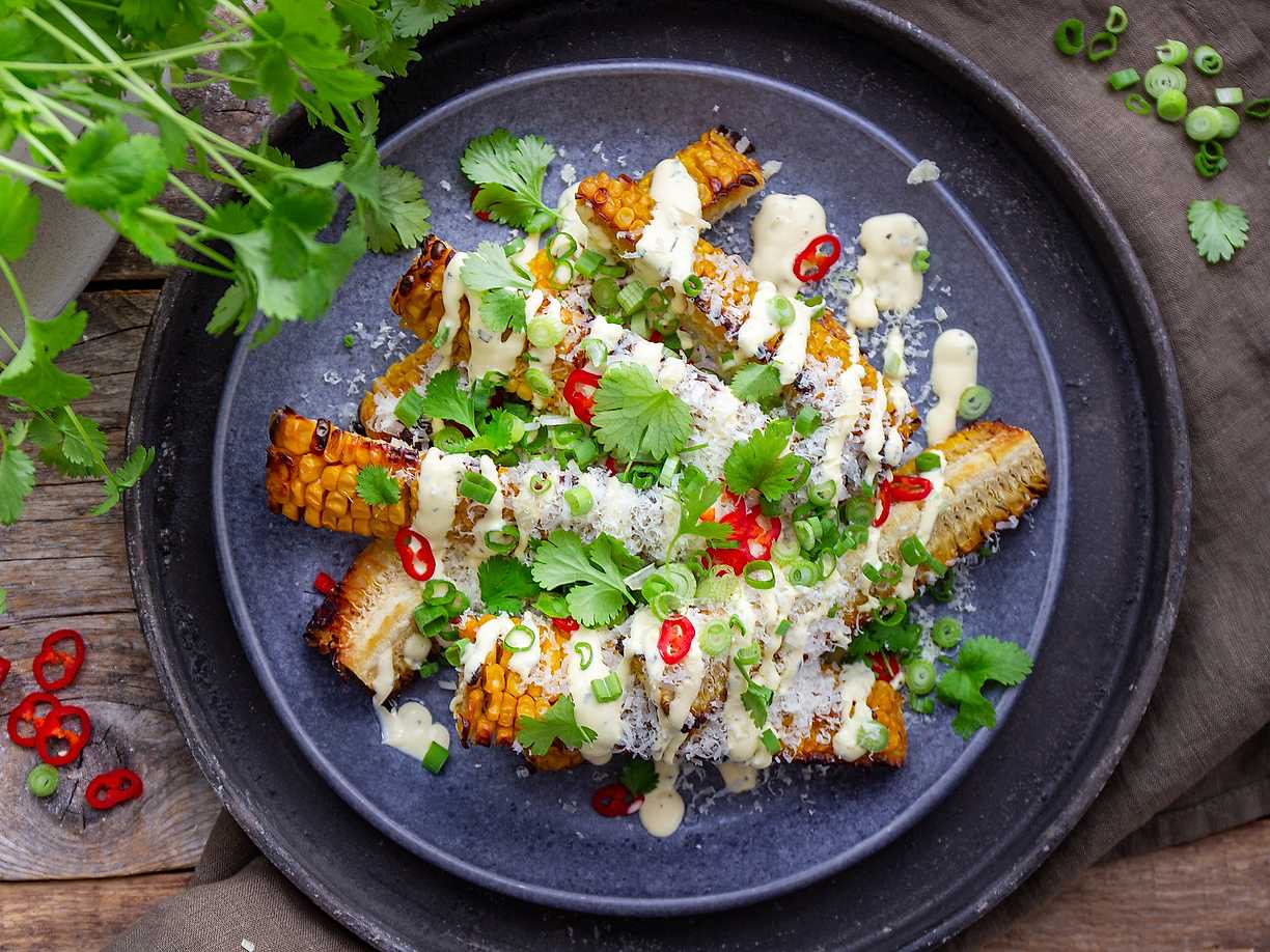 Grillad majs med bearnaise, parmesan och chili