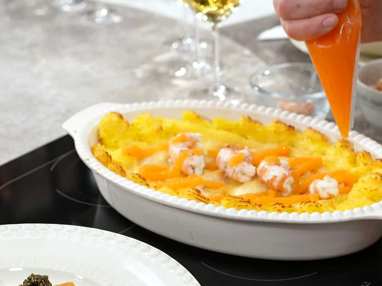 Fiskgratäng med duchessepotatis