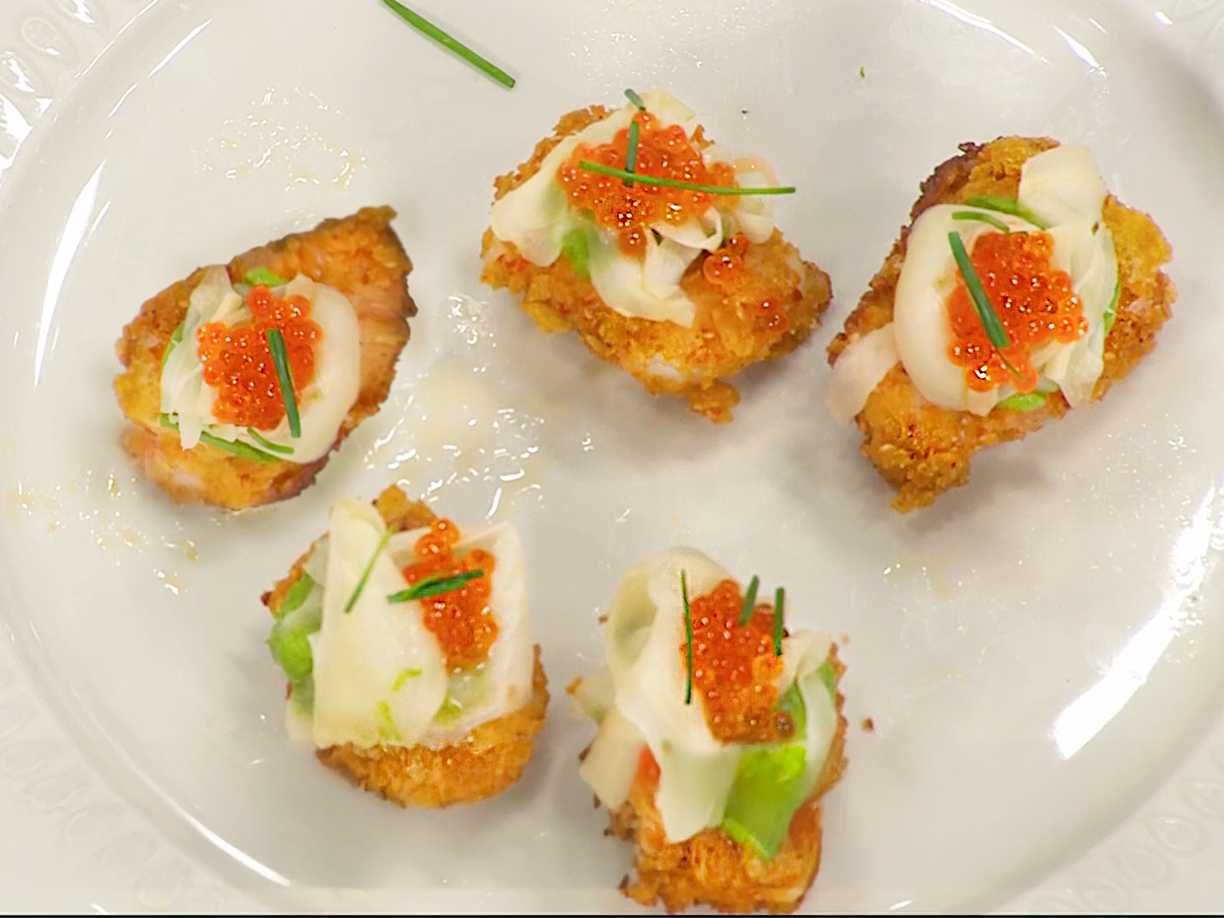 Fisknuggets med broccolikräm