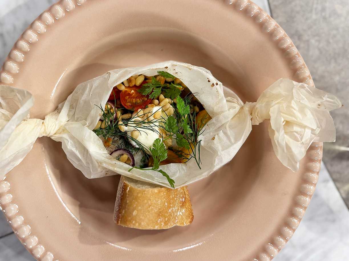 Fiskpaket med citronkräm