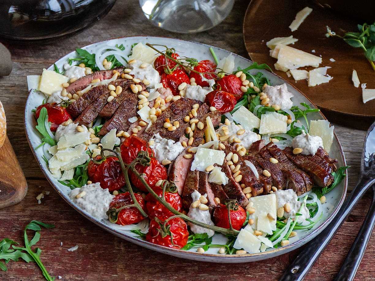 Biff tagliata med tryffelmajo