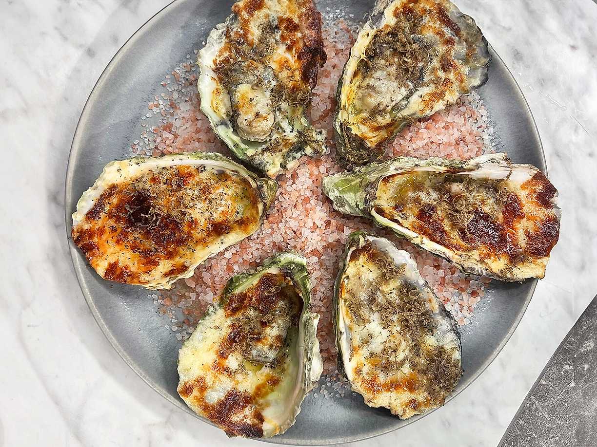 Gratinerade ostron med gotländsk tryffel