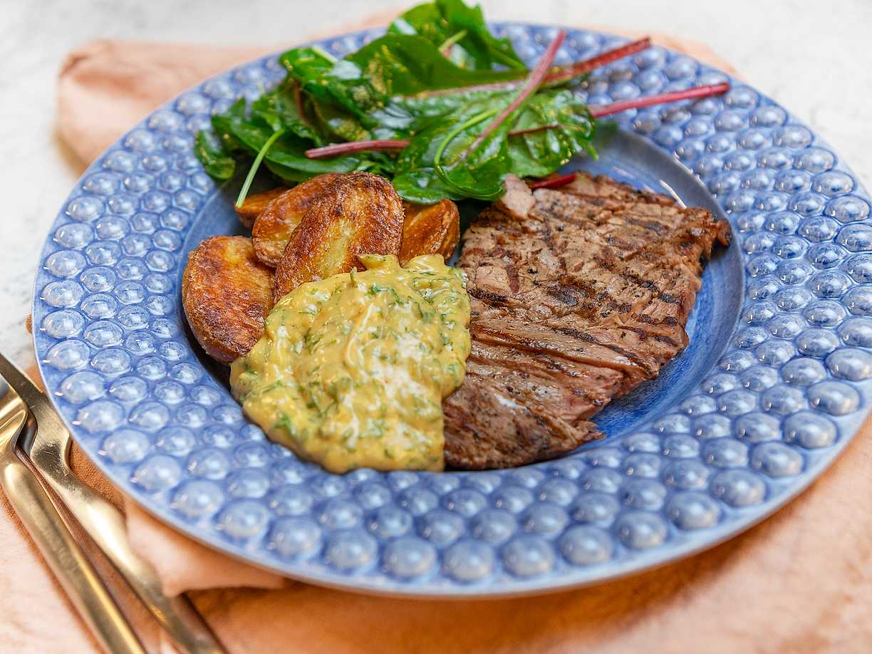 Grillad karré med italiensk bearnaisesås