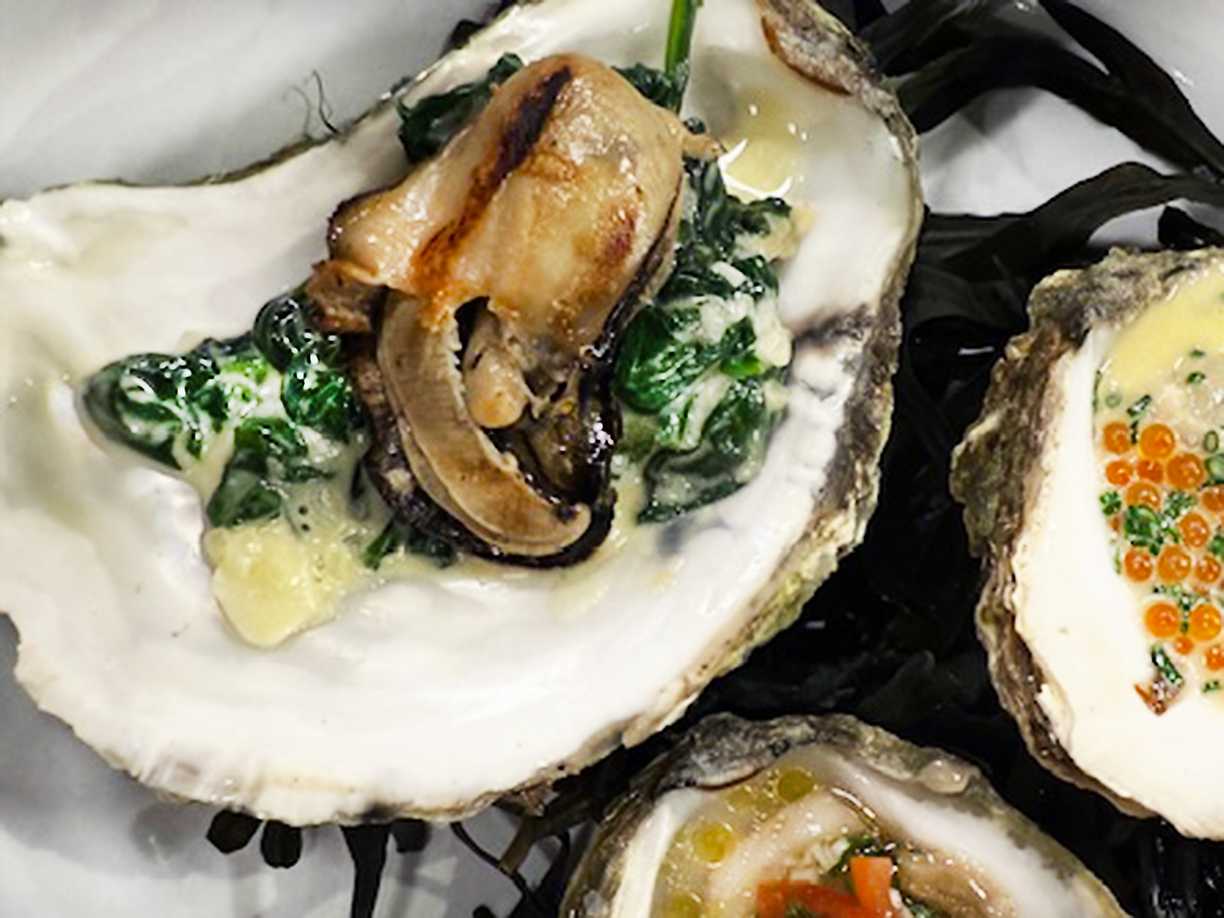 Grillade ostron med parmesanost